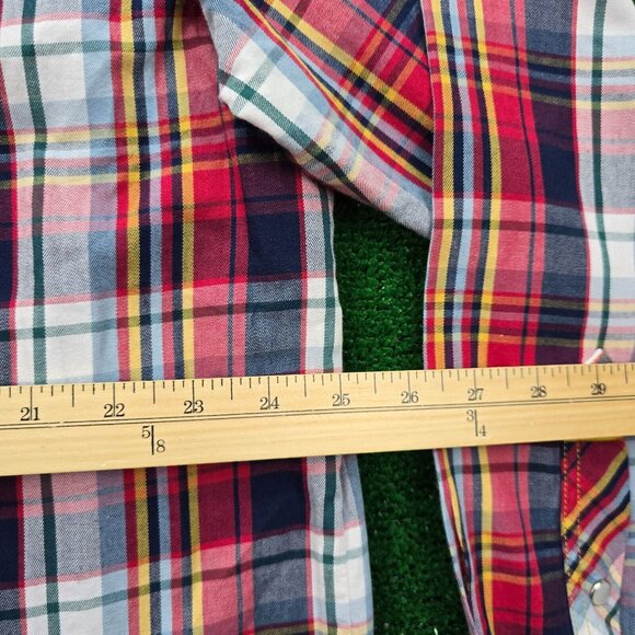 True Religion Shirt Mens 2XL Plaid Button Up Long Sleeve Western Pearl Snap - Picture 3 of 8
